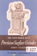 Taft Peirce No. 1 Precision Sufrace Grinders Parts Manual Year (1956)